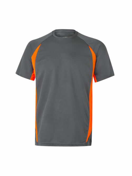 Δίχρωμη μπλούζα 105501 της Velilla γκρι με πορτοκαλί