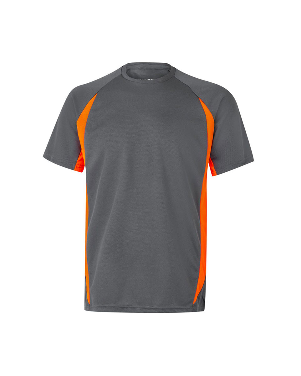 Δίχρωμη μπλούζα 105501 της Velilla γκρι με πορτοκαλί
