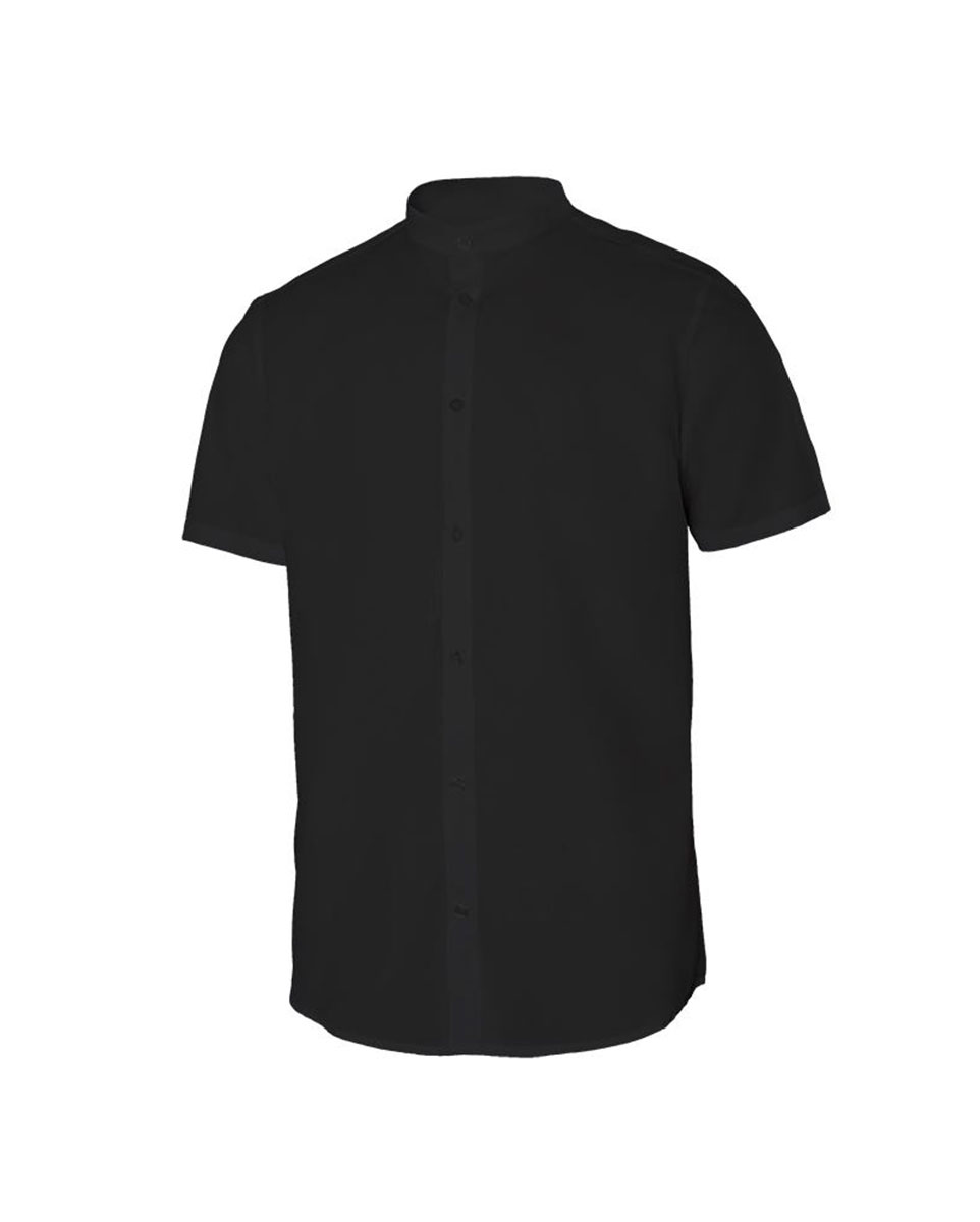 ανδρικό ελαστικό κοντομάνικο πουκάμισο με ΜΑΟ γιακά 405012S της Velilla μαύρο