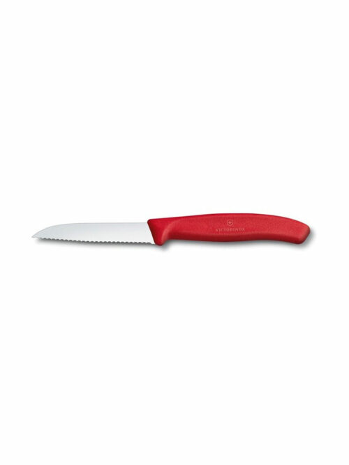 Μαχαίρι κουζίνας ίσιο, οδοντωτό 8 εκ. με κόκκινη λαβή Swiss Classic της Victorinox