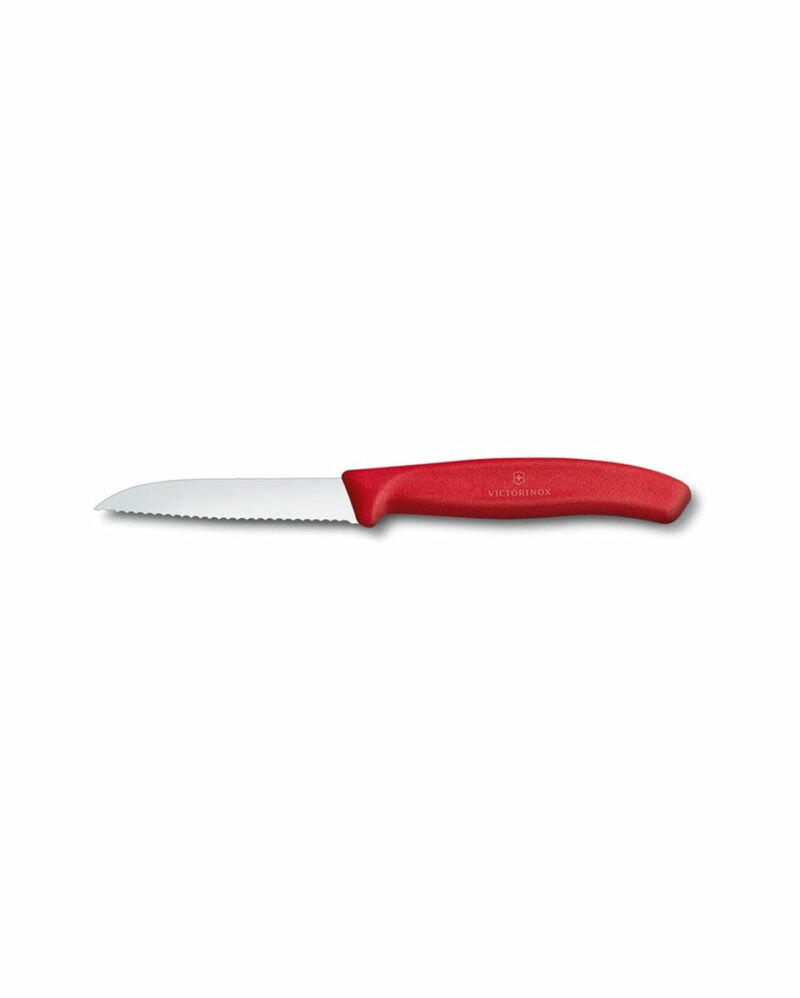 Μαχαίρι κουζίνας ίσιο, οδοντωτό 8 εκ. με κόκκινη λαβή Swiss Classic της Victorinox