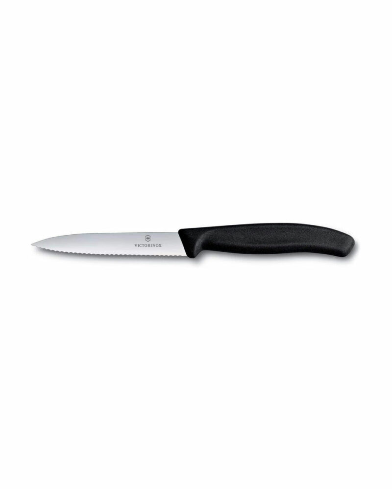 Μαχαίρι κουζίνας μυτερό, οδοντωτό, 8 εκ. με μαύρη λαβή Swiss Classic της Victorinox