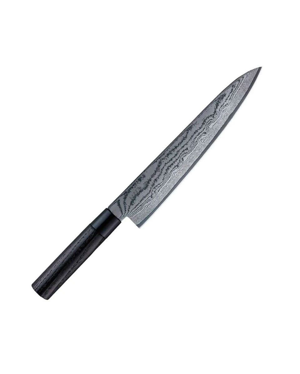 Μαχαίρι σεφ 27 εκ. από δαμασκηνό ατσάλι με λαβή καστανιάς Shippu Black – Tojiro
