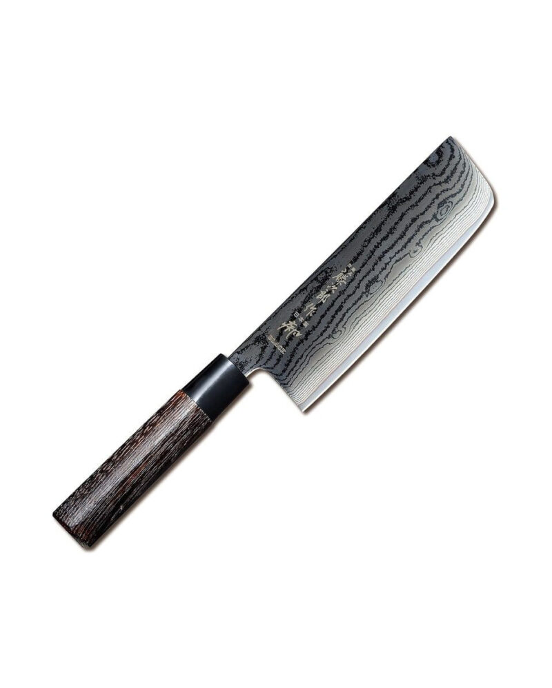 Μαχαίρι Nakiri 16.5 εκ. από δαμασκηνό ατσάλι με λαβή καστανιάς Shippu Black της Tojiro