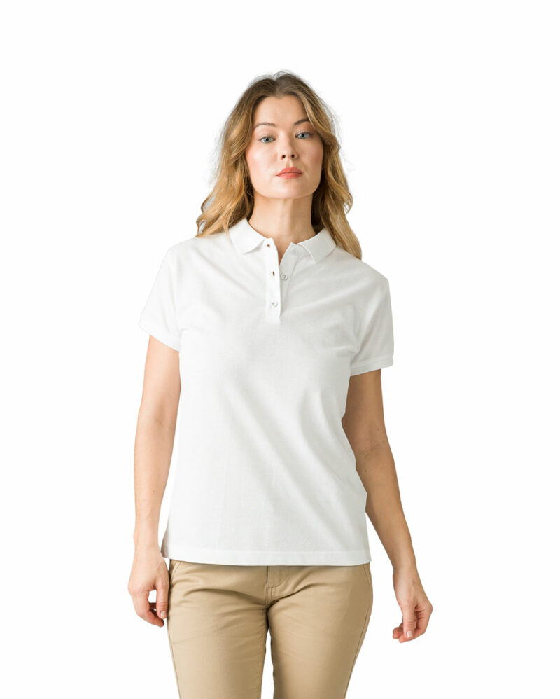 Γυναικεία μπλούζα polo MK214WV της Mukua λευκή