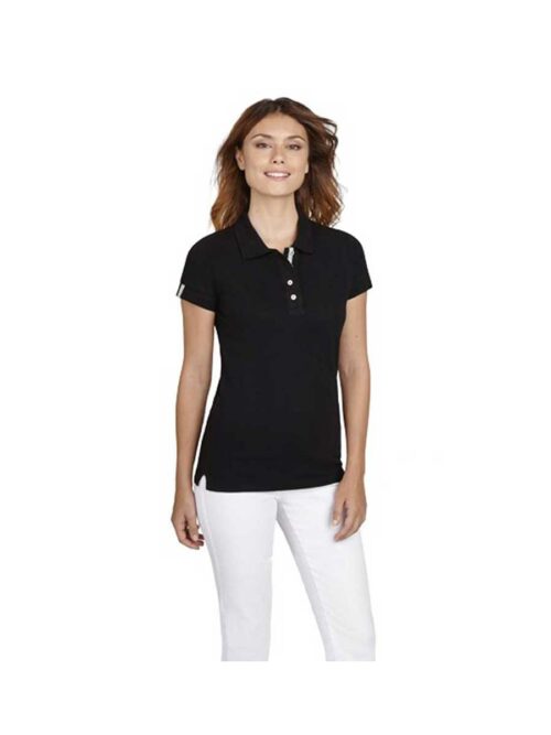 Γυναικεία μπλούζα polo Portland από την εταιρεία Sol's μαύρη